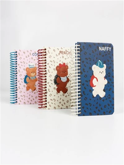 Buku Catatan Kumparan Mini A7 Buku Harian Beruang Kecil Pola Macan Tutul Koleksi Buku Catatan Kumparan Harian Musim Sekolah Kartun Hewan Lucu